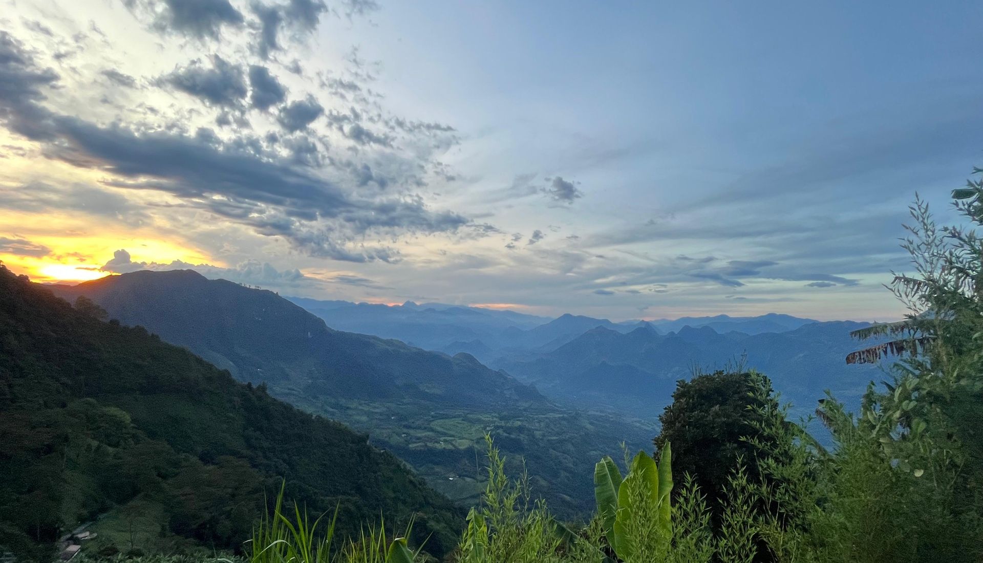 Cordillera de Antioquia al atardecer